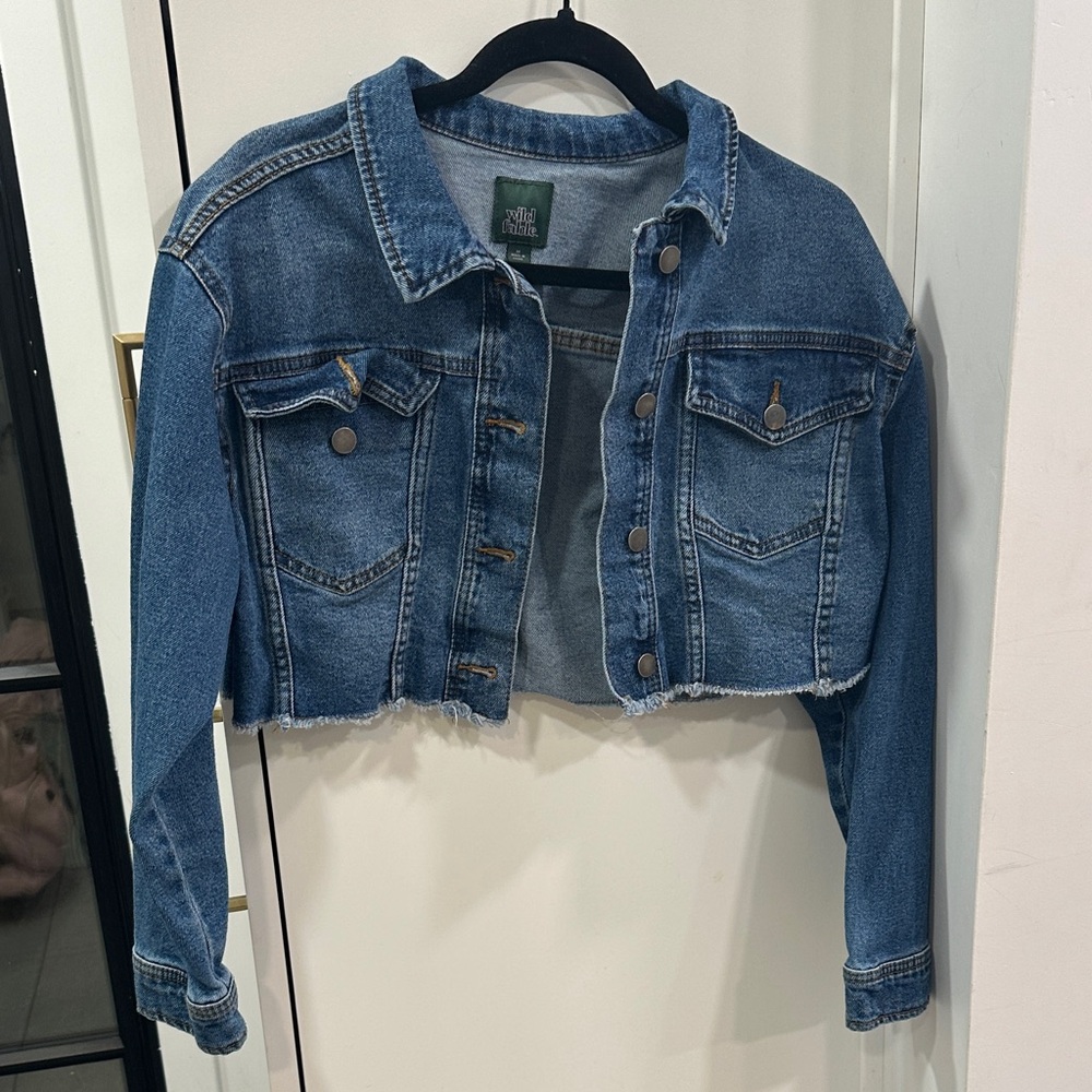Wild Fable Light Blue Denim Cropped Jacket